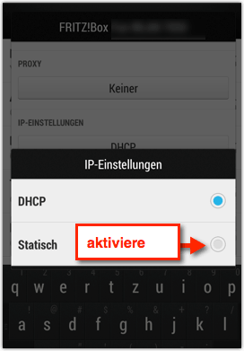 Screenshot Android statische IP-Adresse