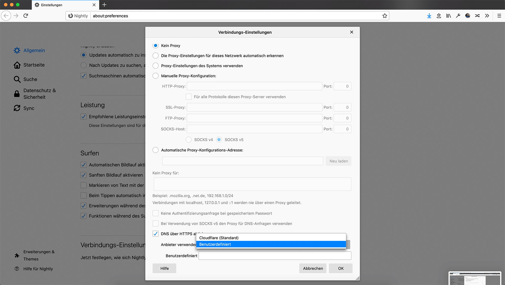 Mozilla Firefox DNS-over-HTTPS aktivieren, DNS Sperre