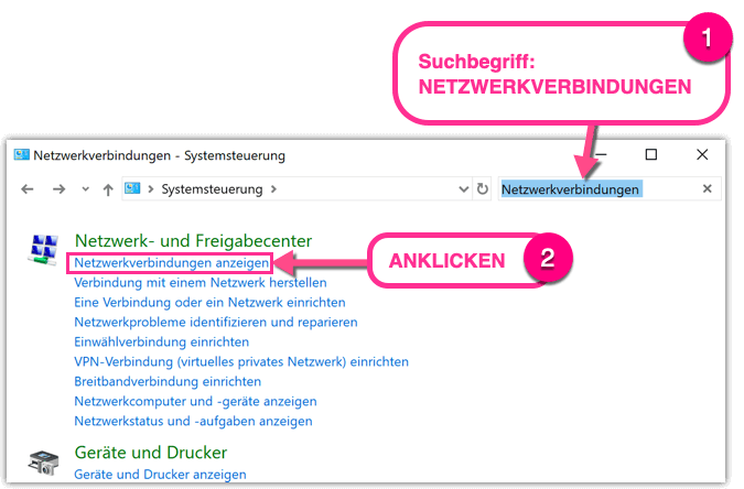 Screenshot, Windows 10 Netzwerkeinstellungen